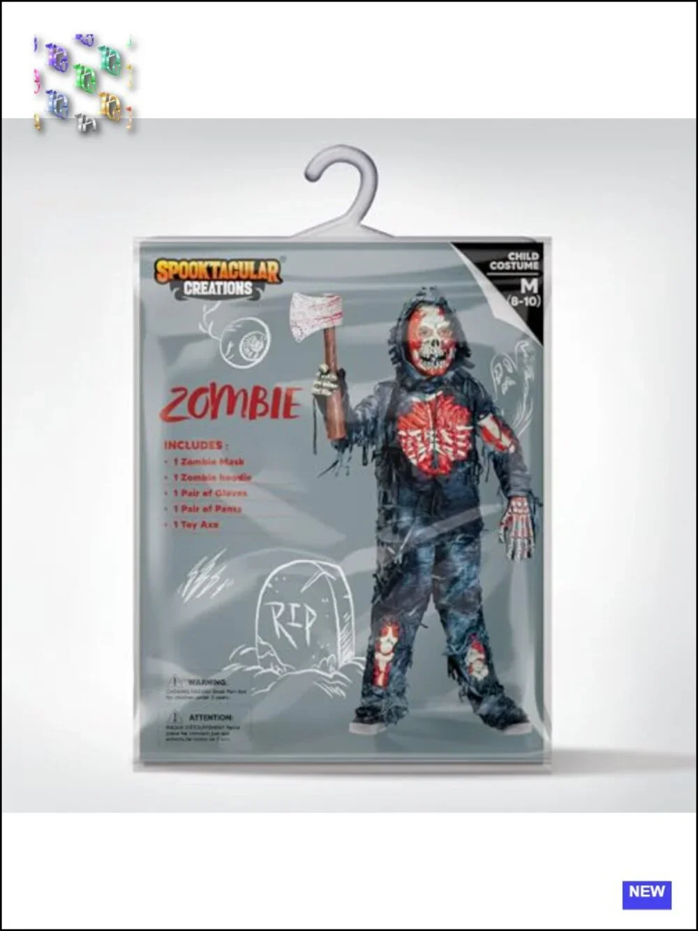 Kids Deluxe Zombie Costume with Mask Gloves and Axe